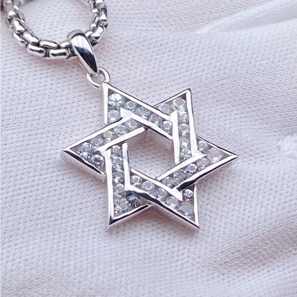 Effy Sterling Silver Diamond Star Of David Pendant Necklace - Picture 12 of 13